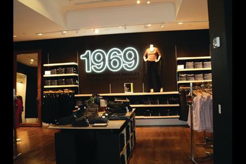 The Gap store is a sombre affair and a step away from the retailer’s usual white walls